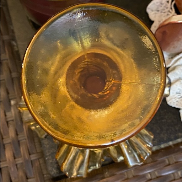 A Ruffled Blown Glass Candy Dish - Picture 7 of 8